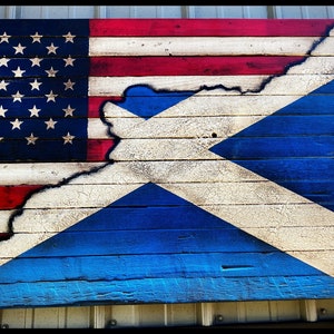 American/Scottish Flag, Scottish Flag, Rustic Scotland Flag, American Flag, Rustic Wood Flag image 4