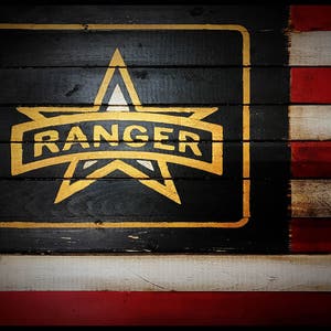 Large 60&quot; Wooden Army Ranger Flag