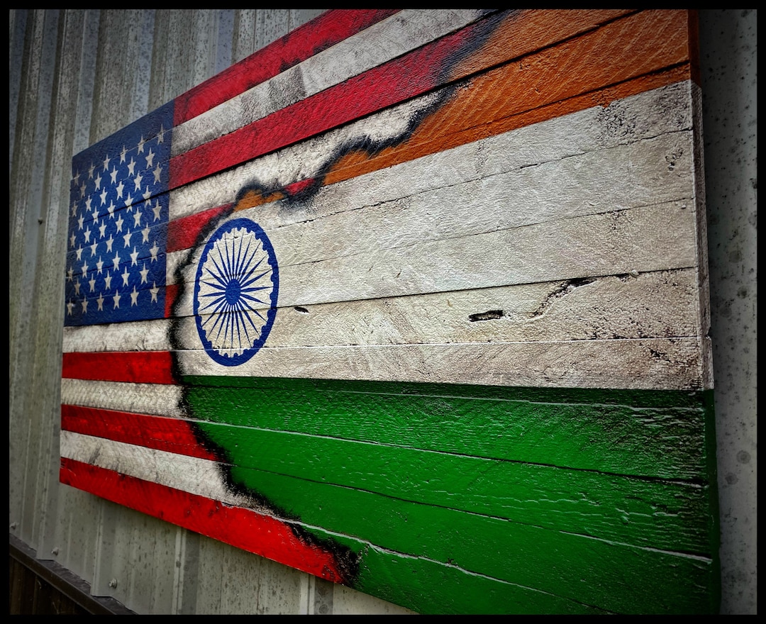 American/india Flag, American Flag, Rustic American Flag, Rustic India Flag,  India - Etsy, image size:1080x880