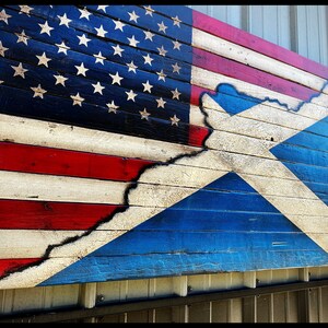 American/Scottish Flag, Scottish Flag, Rustic Scotland Flag, American Flag, Rustic Wood Flag image 6