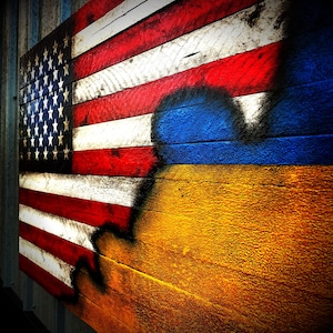 American Ukrainian Flag, American Flag, Ukraine, Rustic American Flag