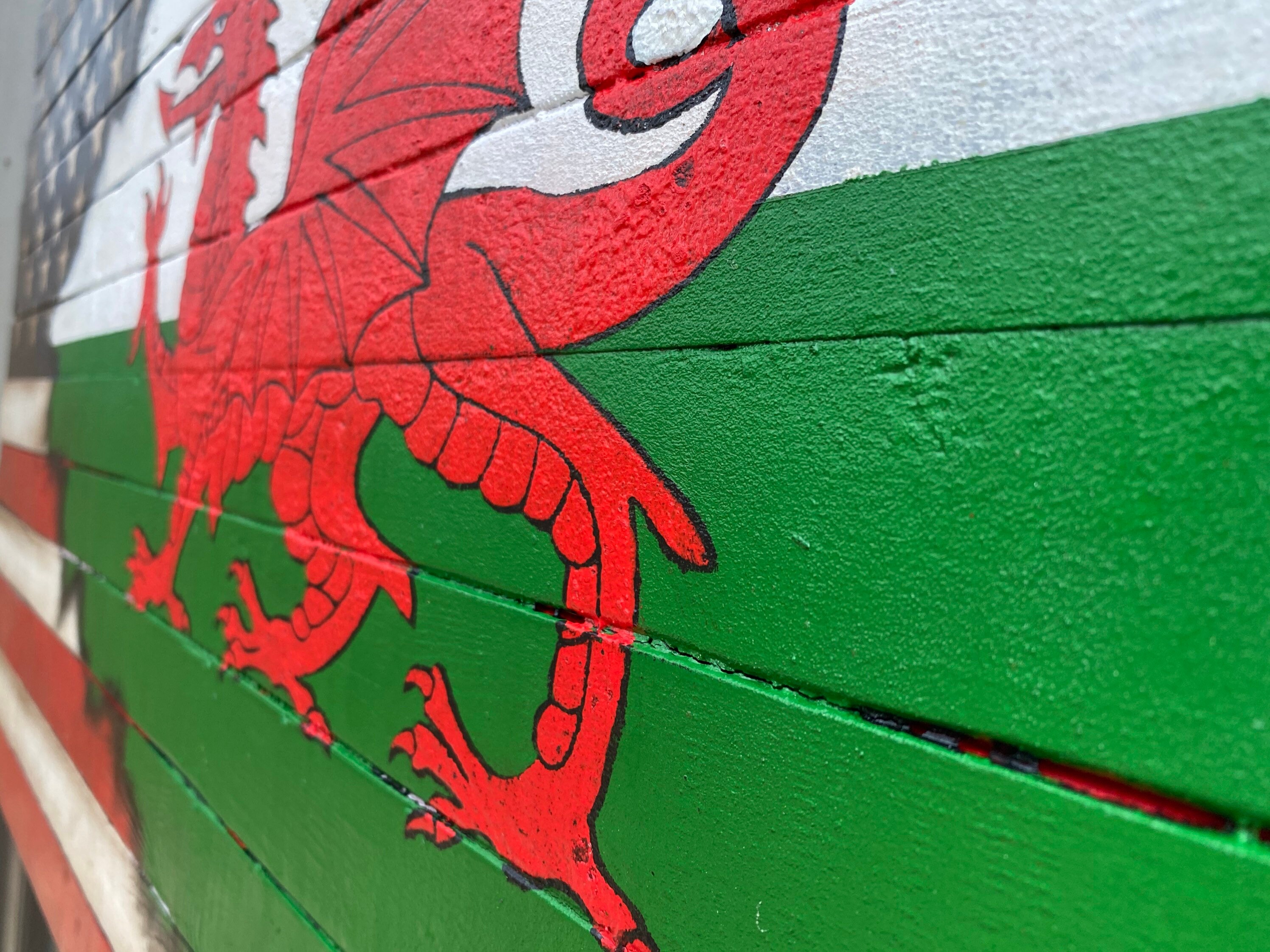 American Welsh Flag Flag of Wales American Flag Wood Flag Etsy UK