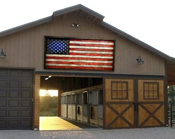 Oversized Rustic American Flag - Wood American Flag