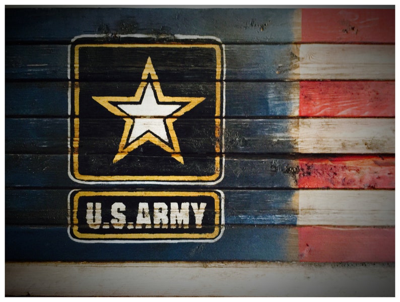 US Army, US Army Flag, Army Sign, American Flag, Military Flag, Wood American Flag, American Flag Sign, Weathered American Flag image 3