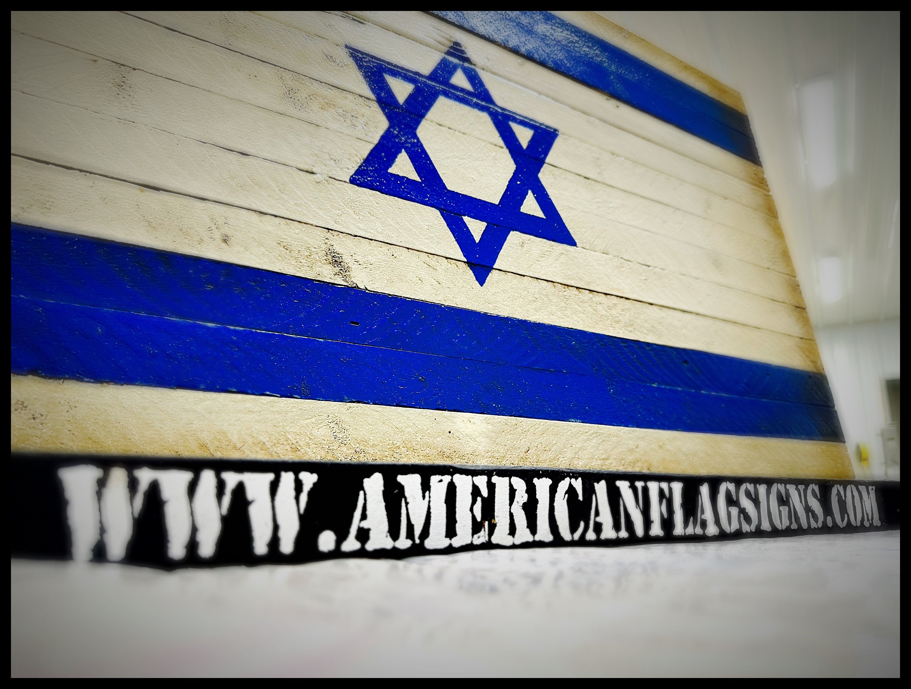 Oversized Israel Flag - Large Wood Flag - Israeli Flag - Etsy