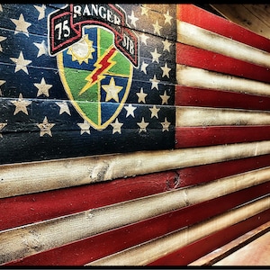 Army Ranger American Flag, US Army Ranger Flag, 75th Ranger Battalion, Military Flag, American Flag, Rustic American Flag, Army Flag