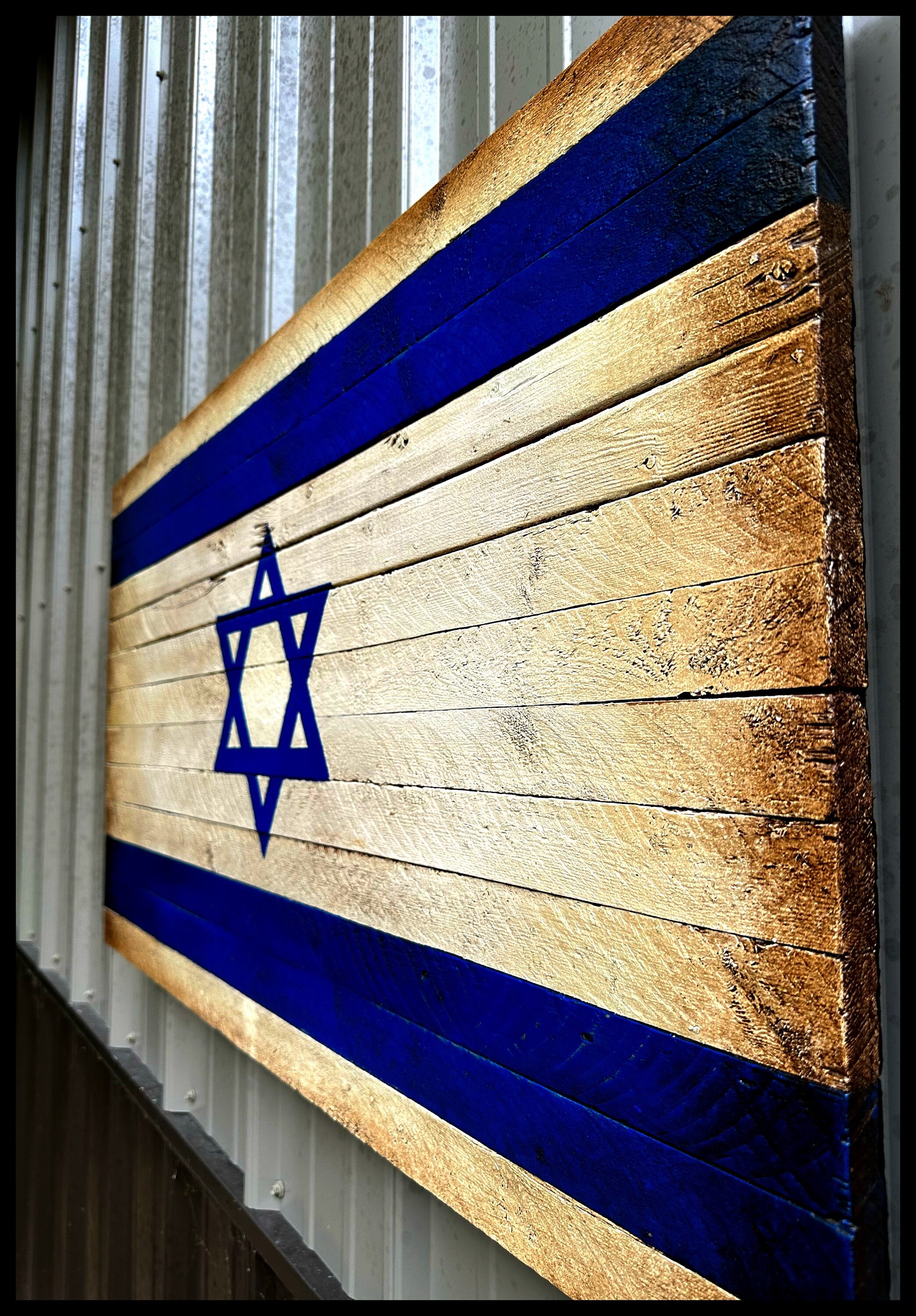 Oversized Israel Flag - Large Wood Flag - Israeli Flag - Etsy