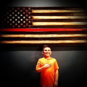 GIANT Firefighter Flags - American Red Line Flag