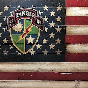 Army Ranger American Flag, US Army Ranger Flag, 3rd Ranger Battalion, Military Flag, American Flag, Rustic American Flag, Army Flag