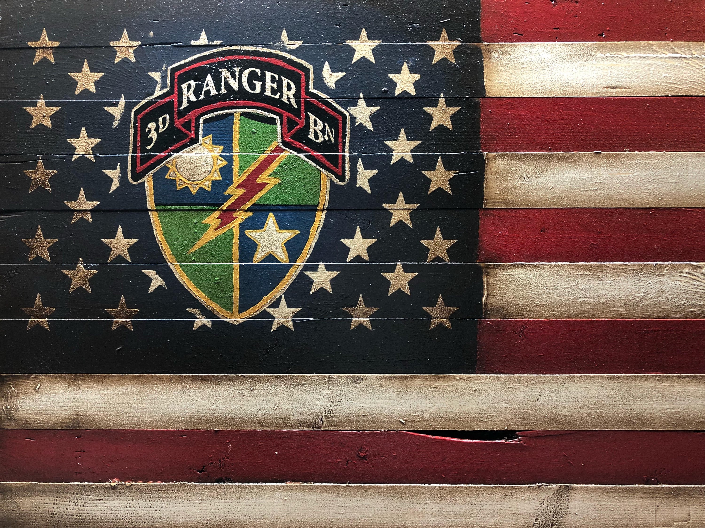 Army Rangers Army Rangers Sign Wood American Flag American Flag Sign 