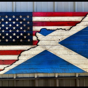 American/Scottish Flag, Scottish Flag, Rustic Scotland Flag, American Flag, Rustic Wood Flag image 1