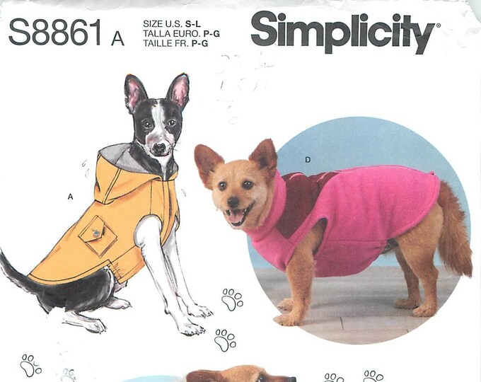 Simplicity S8861 Sewing Pattern for Dog Coats in 3 Sizes S Etsy