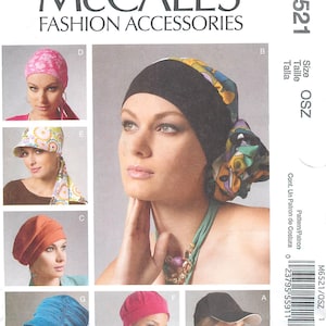 McCall's 6521 Fashion Accessories Sewing Pattern for 7 Hat Designs