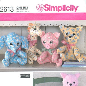 Simplicity 2613 Sewing\craft Pattern for Stuffed Animals With Just Two ...