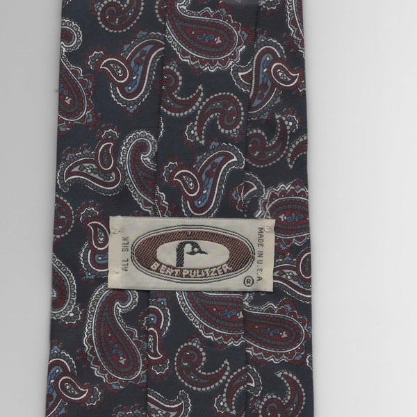 Men's "Bert Pulitzer" Necktie, 100% Silk, 58 Inches Long, 4 Inches Wide, Made in the USA.