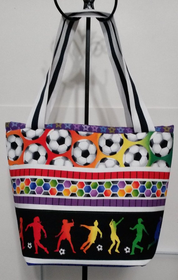 Reversible Tote Bag Featuring Soccer With Players Soccer 