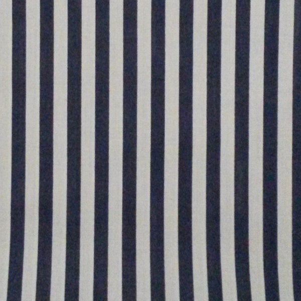 Navy Blue and White 1/4" Stripe, No Information on Selvage,  1 Yard Available, Sold by the Half Yard.