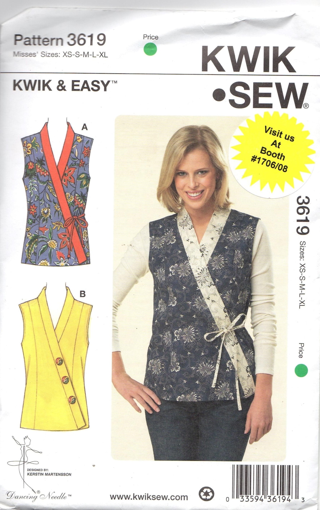 Kwik Sew 3619 Sewing Pattern for Women's Vests or Top, Plus Sizes XS, S ...