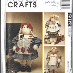 McCall's Crafts 8258 Sewing Pattern for 27" "Professional Bunnies", Teacher, Gardener and Nurse