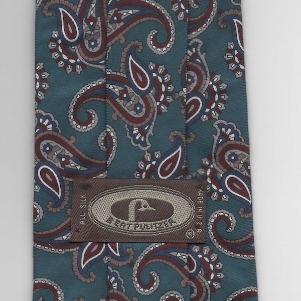 Men's "Bert Pulitzer" Necktie, 100% Silk, 58 Inches Long, 3.75 Inches Wide, Made in the USA.