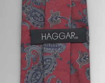 Men's Necktie From "Haggar", 100% Polyester, 57" Long, 3.5" Wide, Made in the USA. This Tie is a Wonderful Gift for Father's Day!