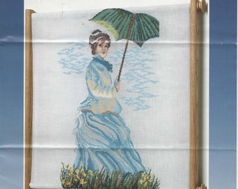 Counted Cross Stitch Chart From Anchor "La Femme a l'Ombrelle, Art. No P0110. It is an Adaptation of Claude Monet's Original Painting.