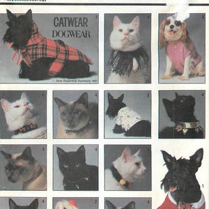 Simplicity 8416 Sewing Pattern for "Catwear Dogwear",  Dog Coat, T-Shirt and Cat Collars.
