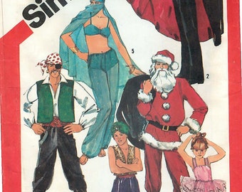 Simplicity 5742 Sewing Pattern for Boys and Girls Costumes Size 2-4; Pirate, Santa, Ballerina, Magician