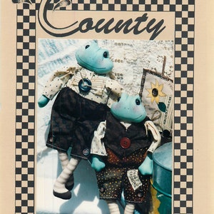 Stuffed Frogs, &quot;Frog Crossing&quot; Sewing Pattern by Rose County. Frogs Are Approximately 12&quot;.