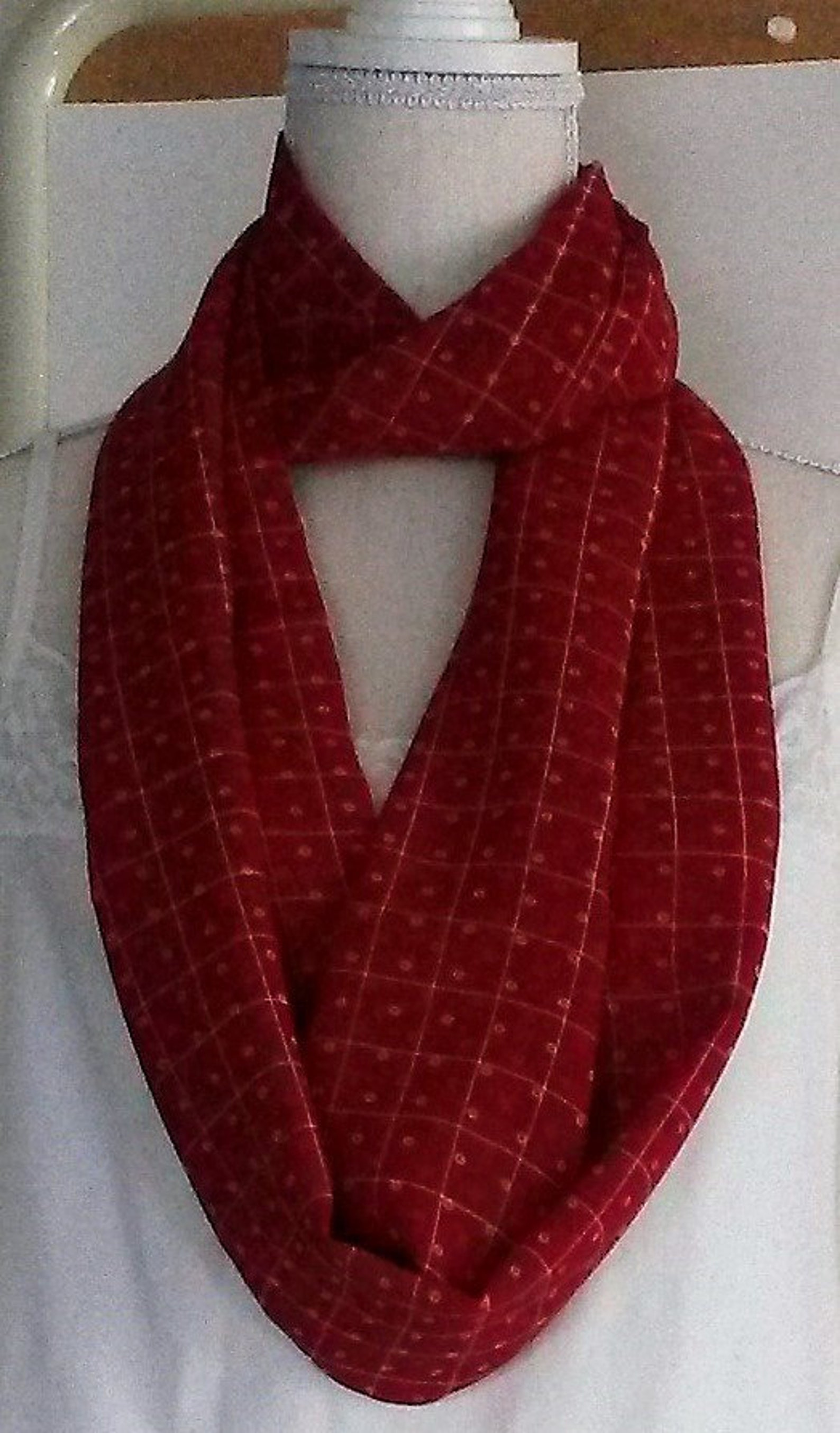 Women's Scarlet Red Infinity Scarf 58 Inches Long 9.5 Etsy
