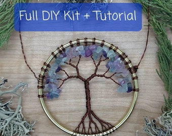 DIY Craft Kit ~ Tree of Life Suncatcher / Dreamcatcher Tutorial and Supply Kit ~ Do it Yourself Crystal Tree Kit
