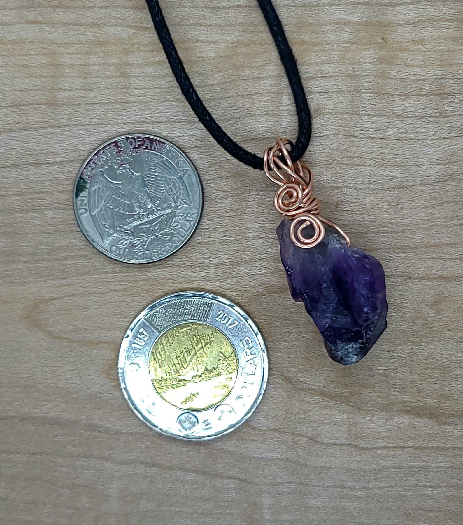 Amethyst Crystal Amulet Wire Wrapped Copper and Febuary | Etsy