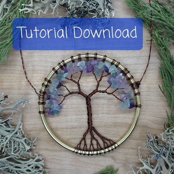 DIGITAL DOWNLOAD ~ Baum des Lebens Anleitung ~ Wire Wrap Suncatcher Edelstein Baum ~ DIY Anleitung ~ Sofort Download