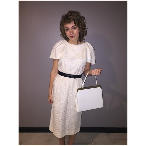 1950's White Eyelet Dress, Vintage Wedding Dress