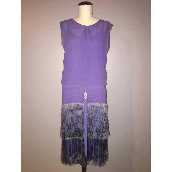 1920's Authentic Vintage Flapper Dress, Violet Fri