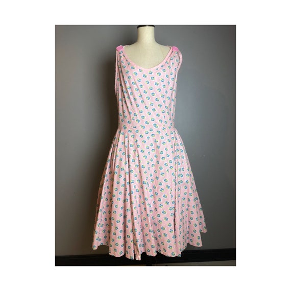 1950's Wrap Around Sundress, Large 50's Garden Dre
