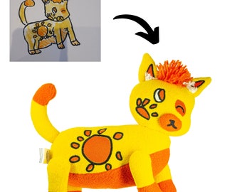 Peluche personnalisée : transformez vos dessins en peluche, animal en peluche, peluche personnalisée - Cadeau personnalisé pour enfants et adultes, fait main au Royaume-Uni