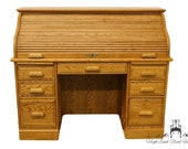 EAGLE CRAFT Solid Oak Rustic Country Style 54 quot Roll Top Desk