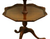 1960 39 s Solid Mahogany Traditional Style 25 quot Tiered Pie Crust Accent Table Dumbwaiter
