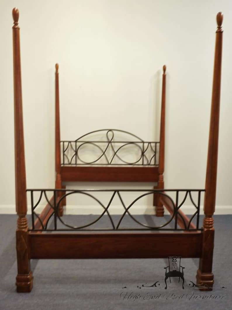 ALEXANDER JULIAN Queen Size Contemporary Modern Four Poster Bed w. Wrought Iron Detail 710-280 image 2