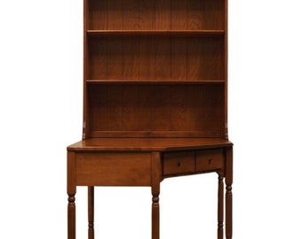 ETHAN ALLEN Heirloom Nutmeg Maple Custom Room Plan CRP Corner Desk w. Bookcase Top 10-4036 / 10-4530