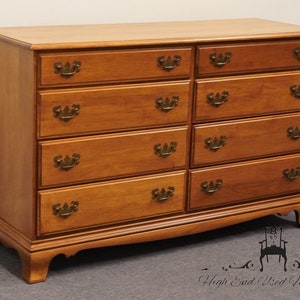 HEYWOOD WAKEFIELD Solid Hard Rock Maple Colonial Early American Style 56 Double Dresser image 4