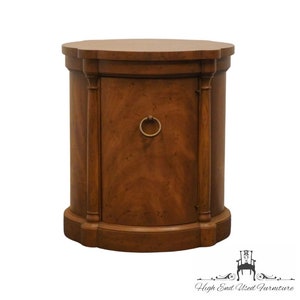 HERITAGE FURNITURE Italian Provincial Bird's Eye Maple 20 Round Accent Storage End Table 007-376 image 1