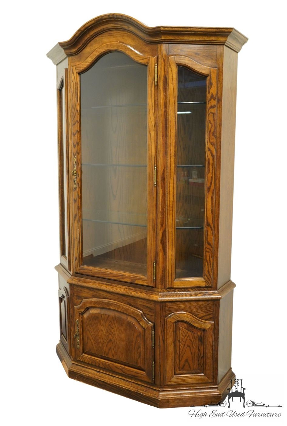 CENTURY FURNITURE Solid Pecan Rustic Country French 48 Lighted