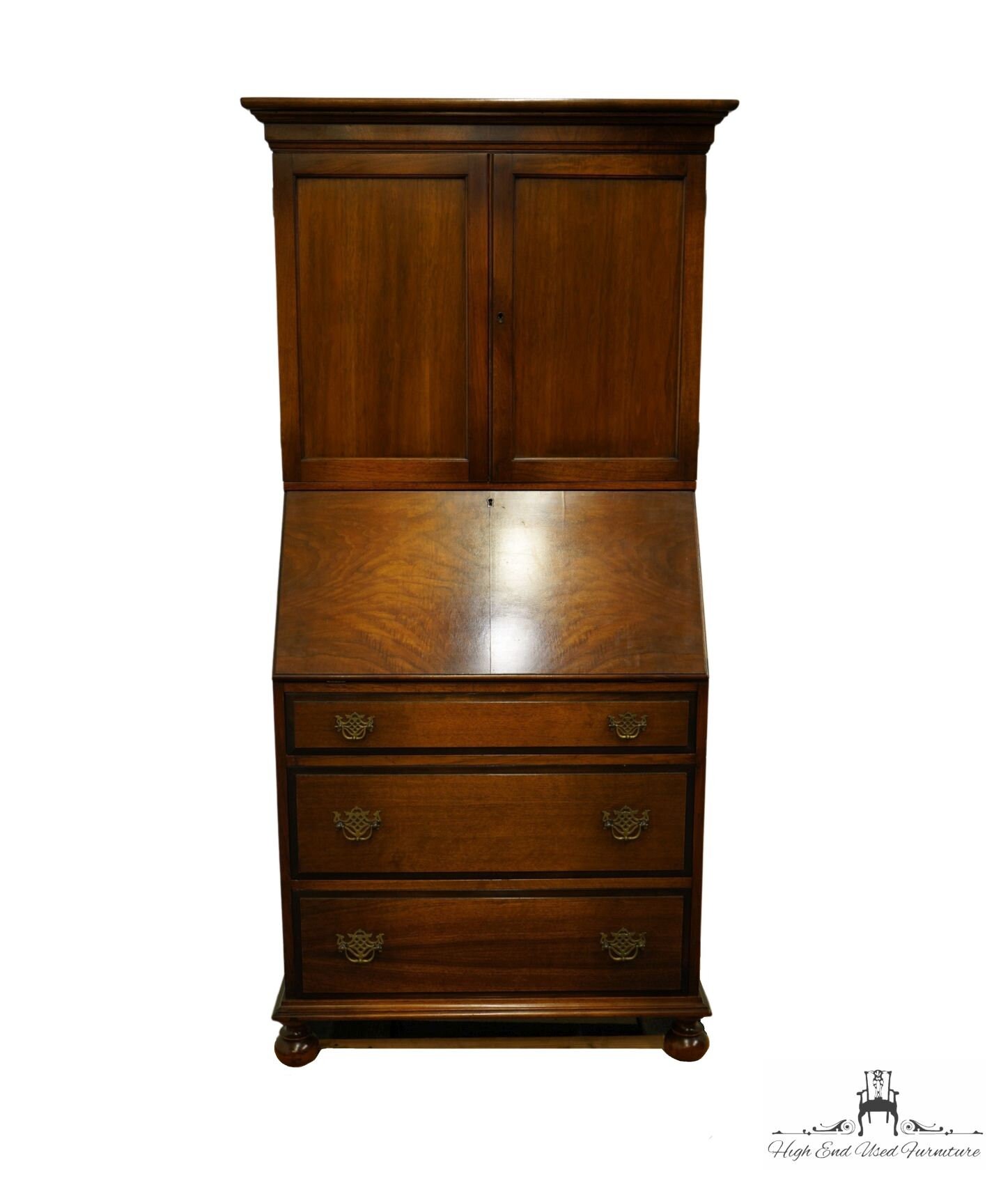 LANDSTROM FURNITURE Walnut Traditional Style Secretary Desk W