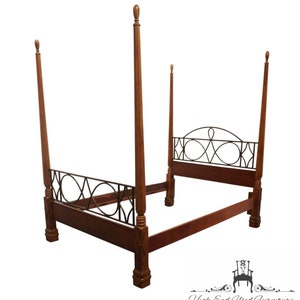 ALEXANDER JULIAN Queen Size Contemporary Modern Four Poster Bed w. Wrought Iron Detail 710-280 image 1