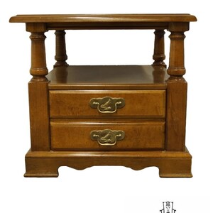 BASSETT FURNITURE Maple British Colonial Style 24x27 Accent End Table image 2