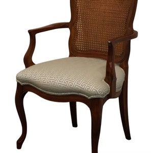 KINDEL FURNITURE French Provincial Cane Back Dining Arm Chair