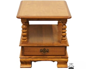 ETHAN ALLEN Solid Hard Rock Maple Colonial Early American Style 20" Accent End Table 10-8654P