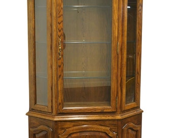 CENTURY FURNITURE Solid Pecan Rustic Country French 48" Lighted Display China Cabinet